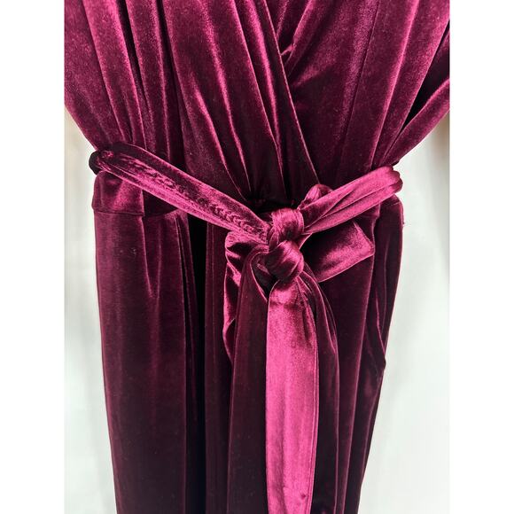 Eloquii Burgundy Velvet Jumpsuit - Picture 4 of 12